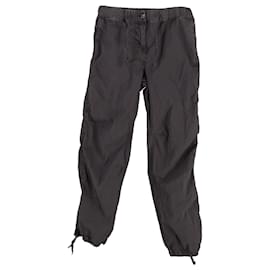 Ganni-Pantalones cargo de popelina Ganni de algodón negro-Negro