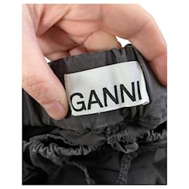 Ganni-Pantalon cargo en popeline Ganni en coton noir-Noir