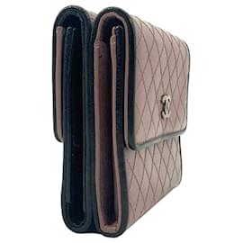 Chanel-CHANEL Leder Geldbörse Etui Altrosa Portemonnaie Small Wallet Case-Andere