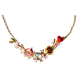 Les Nereides-Field flowers statement necklace-Gold hardware