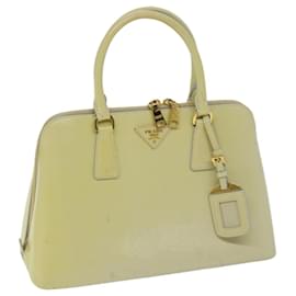 Prada-PRADA Hand Bag Safiano leather Cream Auth 68477-Cream