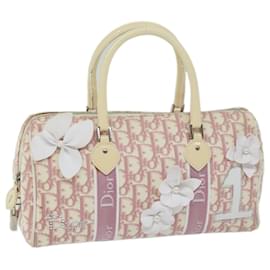 Christian Dior-Christian Dior Trotter Canvas Hand Bag Pink Auth 68246-Pink