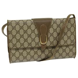 Gucci-GUCCI GG Supreme Shoulder Bag PVC Beige 904 02 050 Auth hk1157-Beige