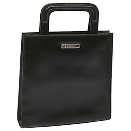 Gucci-GUCCI Hand Bag Leather Black Auth 68145-Black