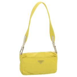 Prada-PRADA Shoulder Bag Nylon Yellow Auth 68364-Yellow
