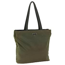 Prada-Prada Tote Bag Nylon Khaki Auth 68166-Caqui