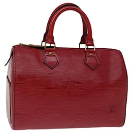 Louis Vuitton-Louis Vuitton Epi Speedy 25 Bolsa de Mão Castelhano Vermelho M43017 Autenticação de LV 68416-Outro