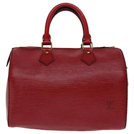 Louis Vuitton-Louis Vuitton Epi Speedy 25 Bolso De Mano Rojo Castellano M43017 LV Auth 68416-Otro