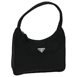 Prada-PRADA Hand Bag Nylon Black Auth fm3212-Black