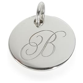 Tiffany & Co-TIFFANY Y COMPAÑIA. Colgante con forma de disco del alfabeto "B" de notas en plata de ley-Otro
