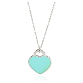 Tiffany & Co-TIFFANY & CO. Return To Tiffany Small Blue Enamel Pendant in  Sterling Silver-Other