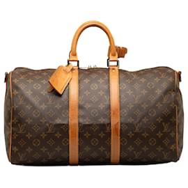 Louis Vuitton-Brown Louis Vuitton Monogram Keepall 45 Travel bag-Brown