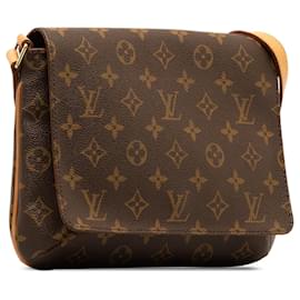 Louis Vuitton-Brown Louis Vuitton Monogram Musette Tango Long Strap Crossbody Bag-Brown