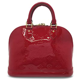 Louis Vuitton-Bolso satchel Alma PM rojo con monograma Vernis de Louis Vuitton-Roja