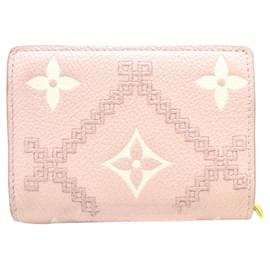 Louis Vuitton-Pink Louis Vuitton Bicolor Monogram Empreinte Broderie Clea Small Wallet-Pink