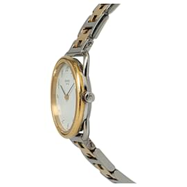 Hermès-Reloj Arceau de acero inoxidable y cuarzo Hermes plateado-Plata