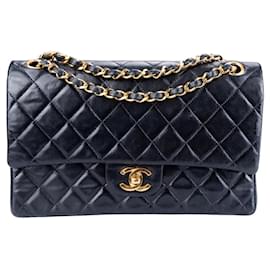 Chanel-Chanel Quilted Blue Lambskin 24K Gold lined Flap Bag-Blue