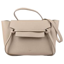 Céline-CELINE Grained Calfskin Mini Belt Bag in Light Taupe-Beige