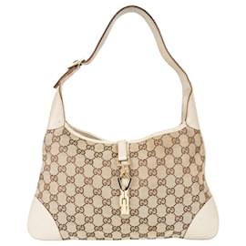 Gucci-Gucci GG Monogram Jackie Shoulder Bag-Beige