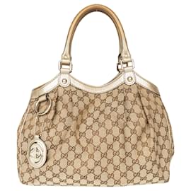 Gucci-Gucci Sukey Tasche mit GG-Monogramm-Beige
