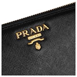 Prada-Prada Black Leather Long Wallet-Black