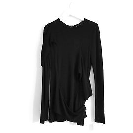 Proenza Schouler draped long sleeve top Black