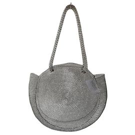 Autre Marque Sac à main rond en maille argentée Argenté
