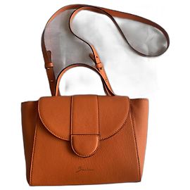Autre Marque Bobeau Paris Orange Grained Leather Handbag Orange