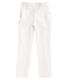 Joseph-Joseph Straight Leg Trousers in Cream Cotton-White,Cream