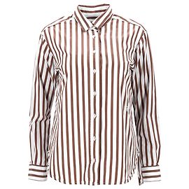 Totême Camicia elegante a righe Toteme in cotone marrone Marrone