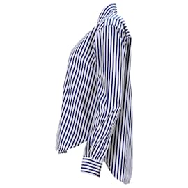 Totême-Camisa social listrada Toteme em algodão azul-Azul