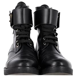 Louis Vuitton-Louis Vuitton Wonderland Lace Up Ankle Boots in Black Leather-Black