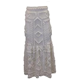Zimmermann-Saia maxi de crochê candescente Zimmermann em algodão branco-Branco,Cru