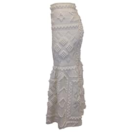 Zimmermann-Zimmermann Candescent Crochet Maxi Skirt in White Cotton-White,Cream