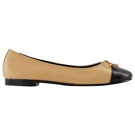 Ballerines Cap Toe - Tory Burch - Cuir - Beige Marron Beige