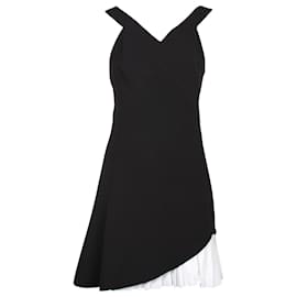 Victoria Beckham-Victoria Beckham Pleated Mini Dress in Black Silk-Black