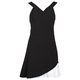 Victoria Beckham Plissiertes Minikleid aus schwarzer Seide Schwarz