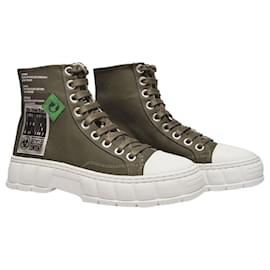 Autre Marque-1982 Sneakers in Khaki Upcycled Canvas-Green,Khaki