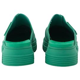 Ganni-Green Recycled Rubber Retro Mules-Green