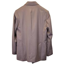 Totême-Toteme lined-Breasted Blazer in Grey Wool-Grey