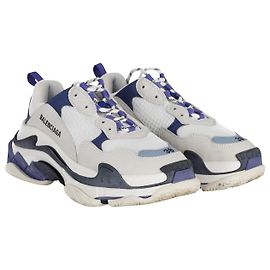 Balenciaga Triple S Sneakers in Grey Polyurethane Grey