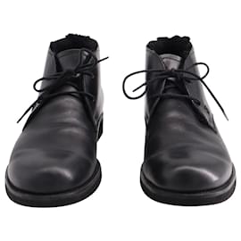Tod's-Tod's Dessert Ankle Boots in Black Leather-Black