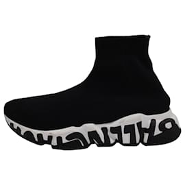 Balenciaga-Sneaker Graffiti di Balenciaga in maglia riciclata in poliestere nero-Nero