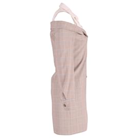 Maje-Maje Trompe-l’oeil-Hemdblusenkleid aus beigem Polyester-Beige