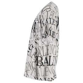 Balenciaga-Balenciaga Chinatown Camiseta con logo integral en algodón gris-Gris