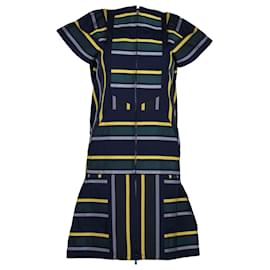 Sacai-Sacai Striped Shift Tunic Dress in Multicolor Polyester-Multiple colors