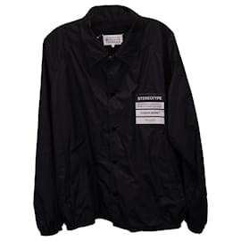 Maison Martin Margiela-Maison Martin Margiela Stereotype Patch Coach Jacket in Black Polyamide-Black