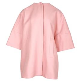 Msgm-MSGM Oversized Coat in Light Pink Virgin Wool-Pink