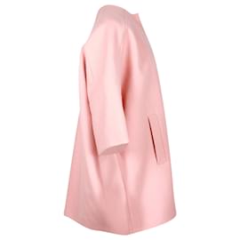 Msgm-MSGM Oversized Coat in Light Pink Virgin Wool-Pink