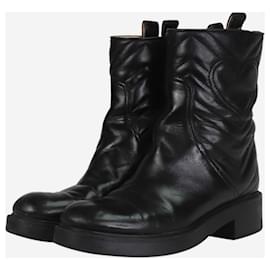 Gucci-Black leather ankle boots - size EU 37.5-Black